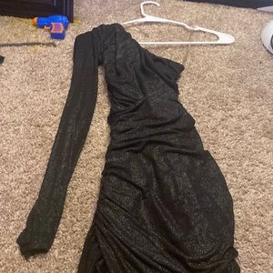 Black mini dress half sleeve sparkly